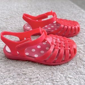 Wonders Girl's Classic Woven Fisherman Sandal Design Pink Jelly Shoes- Size 8